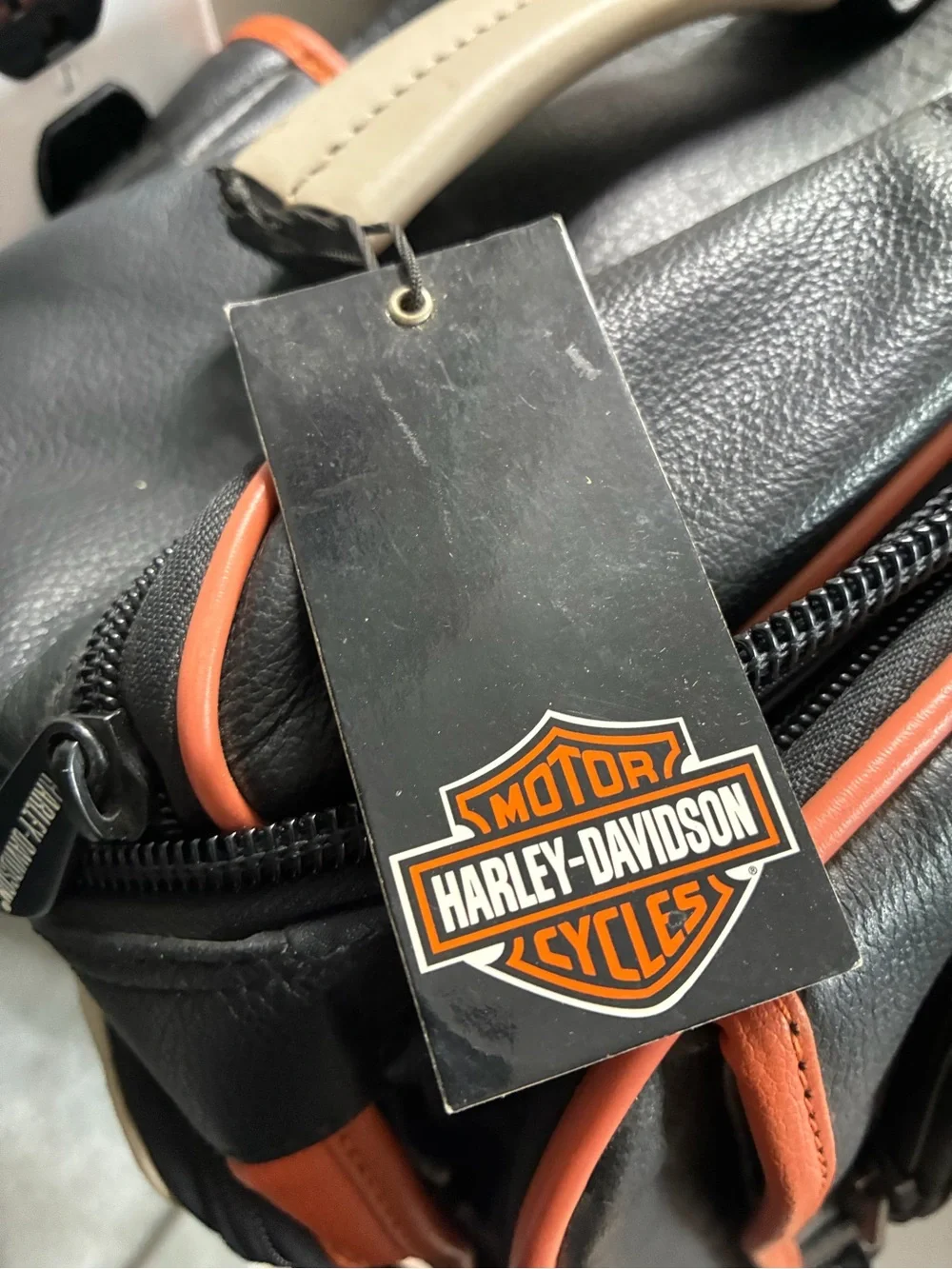 Harley-Davidson Black and Orange Travel Backpack Bag New With Tags